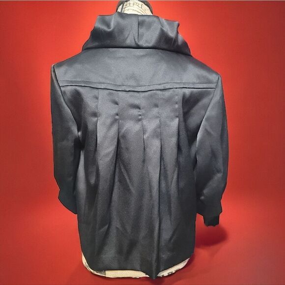 Kensie Black Satin Baby Doll Jacket Size 8 - Picture 2 of 5